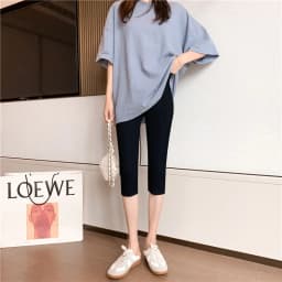 High Waist Seven-Foot Pants Women Summer Slim Fit Black Modal Sporty Thin Yoga Exercise Pants Trousers Base Layer Pants