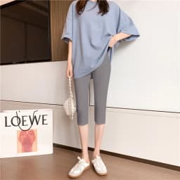 High Waist Seven-Foot Pants Women Summer Slim Fit Black Modal Sporty Thin Yoga Exercise Pants Trousers Base Layer Pants
