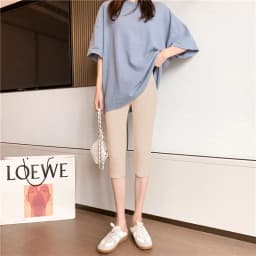 High Waist Seven-Foot Pants Women Summer Slim Fit Black Modal Sporty Thin Yoga Exercise Pants Trousers Base Layer Pants