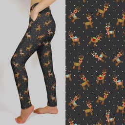 LETSFIND New Women 3D Red Nosed Reindeer Digital Print Pocket Fitness Leggings High Waist Womens Elastic Leggins Inside Pockets