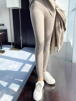 Women's High Waist Thickened Knitted Slimming Base Layer Pants Autumn Winter Warm Fashionable Nine Points Pants Casual Wear
