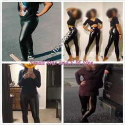 PLus Size Faux Leather Leggings Shiny Fabric Black Girls Spandex Pleather Stretchy High Waist Jegging Vestir Elegante