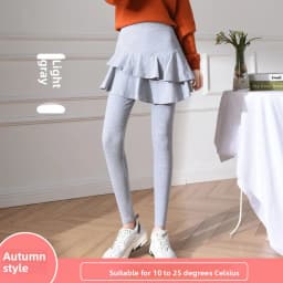 High Waist Fleece Lined Thickened Women's Leggings Skirt Two-Piece Pure Cotton Slimming Spring Autumn Winter Pants