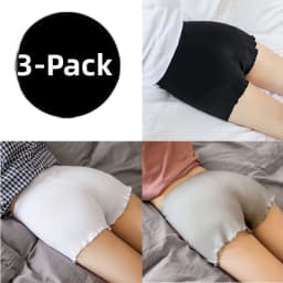 Women's Summer Thin Ice Silk Safety Pants Loose Fit Three-quarter Length Shorts Underwear JK Base Layer Pants Outerwear