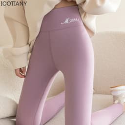 IOOTIANY Winter Leggings High Waist Women's Thermal Velvet Leggings Thicken Warm Pants Slimming Tights With Fleece Stretch Thick