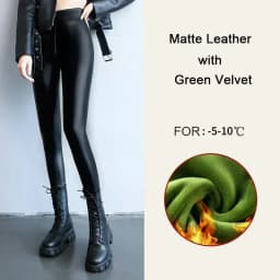 Women's Pants Sexy Velvet PU Leather Leggings Winter New Ladies High Waist Fleece Matte Thick Warm Woman Clothing