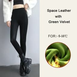 Women's Pants Sexy Velvet PU Leather Leggings Winter New Ladies High Waist Fleece Matte Thick Warm Woman Clothing