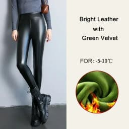 Women's Pants Sexy Velvet PU Leather Leggings Winter New Ladies High Waist Fleece Matte Thick Warm Woman Clothing