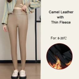 Women's Pants Sexy Velvet PU Leather Leggings Winter New Ladies High Waist Fleece Matte Thick Warm Woman Clothing