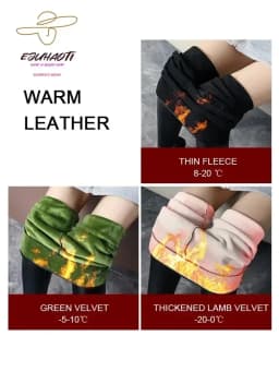 Women's Pants Sexy Velvet PU Leather Leggings Winter New Ladies High Waist Fleece Matte Thick Warm Woman Clothing