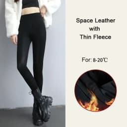 Women's Pants Sexy Velvet PU Leather Leggings Winter New Ladies High Waist Fleece Matte Thick Warm Woman Clothing