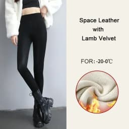 Women's Pants Sexy Velvet PU Leather Leggings Winter New Ladies High Waist Fleece Matte Thick Warm Woman Clothing