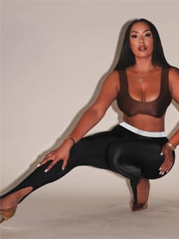 Sexy High-Waist Women's Yoga Pants Footed Tight Stretch Leggings Pants for Outdoor Wear Butt-Lifting Long Trousers