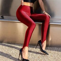 Sexy High-Waist Women's Yoga Pants Footed Tight Stretch Leggings Pants for Outdoor Wear Butt-Lifting Long Trousers