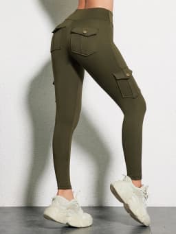 1PCS Work Pocket Women Leggings Elastic Butt Lifting Fitness Tights 2025 New Athletic Pants Fashion Streetwear
