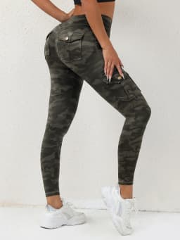 1PCS Work Pocket Women Leggings Elastic Butt Lifting Fitness Tights 2025 New Athletic Pants Fashion Streetwear