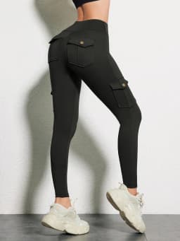 1PCS Work Pocket Women Leggings Elastic Butt Lifting Fitness Tights 2025 New Athletic Pants Fashion Streetwear