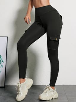 1PCS Work Pocket Women Leggings Elastic Butt Lifting Fitness Tights 2025 New Athletic Pants Fashion Streetwear