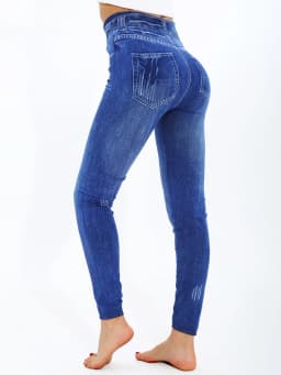 CUHAKCI Spring Summer Simple Denim like Women's leggings Light Blue Fashion Sports Exercise Yoga Pants