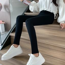 Ribbed Cotton Leggings Women Spring and Autumn Tights High Elastic Skinny Casual Pants Workout Walking Solid Leggings for Women