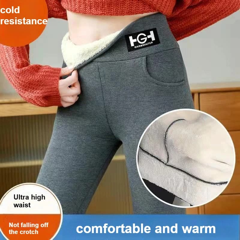 ​​Women's Fleece Lined Thermal Leggings Winter Warm Tights No-Slip Waistband Outdoor Streetwear Yoga Pants High Density Plush​​