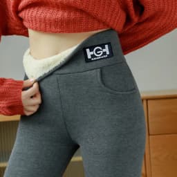 ​​Women's Fleece Lined Thermal Leggings Winter Warm Tights No-Slip Waistband Outdoor Streetwear Yoga Pants High Density Plush​​