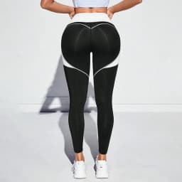 Splicing Yoga Leggings Women Gym Fitness Leggings High Waist Hip Liftting with Pocket Fashion Tights High Elastic Slim Trouers