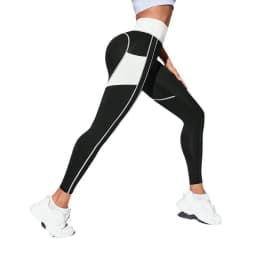 Splicing Yoga Leggings Women Gym Fitness Leggings High Waist Hip Liftting with Pocket Fashion Tights High Elastic Slim Trouers