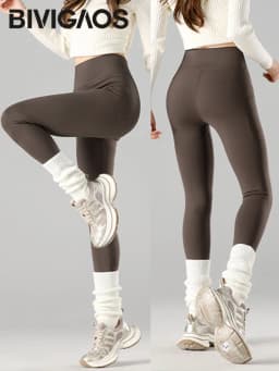 BIVIGAOS Autumn Winter New Rabbit Fleece Thicken Sharkskin Leggings Women Basic Casual High Waist Velvet Warm Leggings