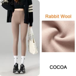 BIVIGAOS Autumn Winter New Rabbit Fleece Thicken Sharkskin Leggings Women Basic Casual High Waist Velvet Warm Leggings