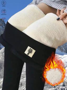 Women's Winter Thick Fleece Thermal Leggings High Waist Super Warm Skinny Pants Outdoor Running Compression Tights