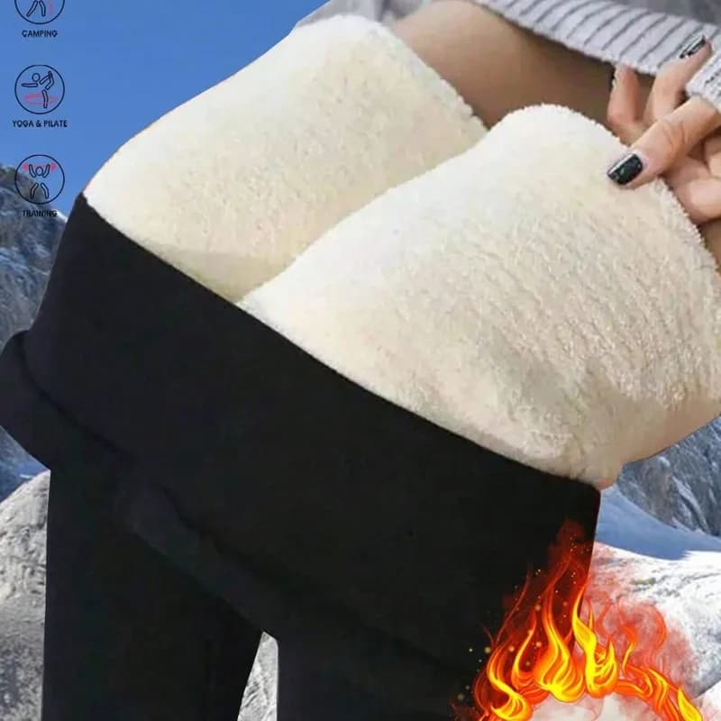 Women's Winter Thick Fleece Thermal Leggings High Waist Super Warm Skinny Pants Outdoor Running Compression Tights