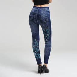 High Waist Seamless Jean Legging Women Printed Leggings High Elastic Knitting Slim Fashion Gym Trainning Hip Liftting Tights