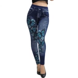High Waist Seamless Jean Legging Women Printed Leggings High Elastic Knitting Slim Fashion Gym Trainning Hip Liftting Tights