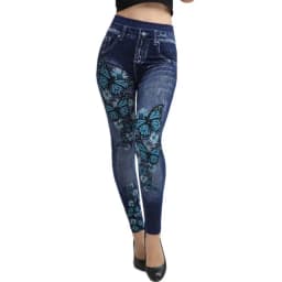 High Waist Seamless Jean Legging Women Printed Leggings High Elastic Knitting Slim Fashion Gym Trainning Hip Liftting Tights