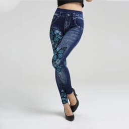 High Waist Seamless Jean Legging Women Printed Leggings High Elastic Knitting Slim Fashion Gym Trainning Hip Liftting Tights