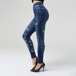 High Waist Seamless Jean Legging Women Printed Leggings High Elastic Knitting Slim Fashion Gym Trainning Hip Liftting Tights