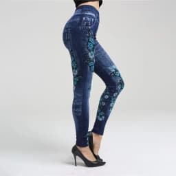 High Waist Seamless Jean Legging Women Printed Leggings High Elastic Knitting Slim Fashion Gym Trainning Hip Liftting Tights