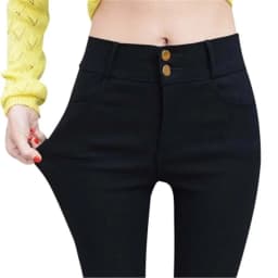 Thickened Velvet High Waist Women's Pencil Pants Autumn Winter Spring Season Outerwear Base Layer Thermal Pants