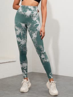 2024 New Tie Dye Gym Leggings Women Fitness Push Up Casual Sport Leggings Of Women Running Outdoors