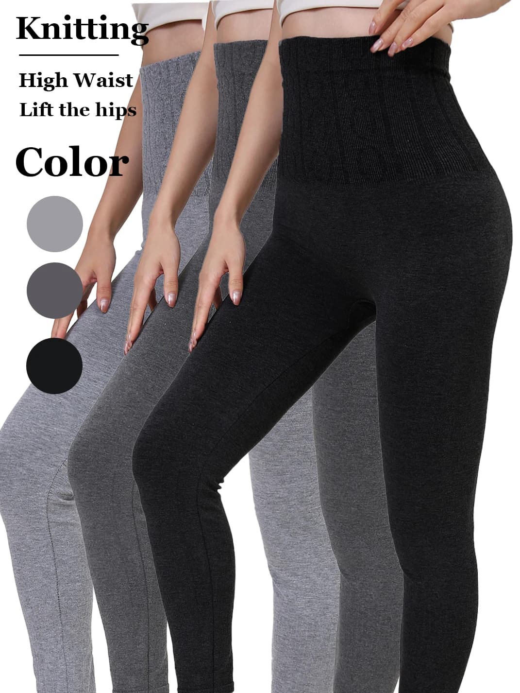 Spring And Summer 1-Pack Women's Sexy High Stretch Tight High Waist Knitted Legging Outdoor Jogging Walking Exercise Yoga Pants
