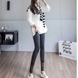 Modal Leggings Women High Waisted Sexy Lace Slim Stretchy Breathable Wear Alone Spring Fall Base Layer Butt Liftting Leggings