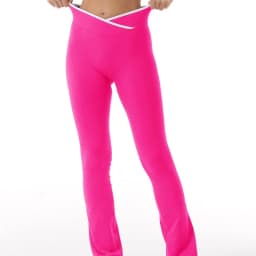 Sporty Flared Yoga Pants Women Color Block Cross Waist Bootcut Leggings Butt Lifting Tummy Control Workout Fitness Leggings