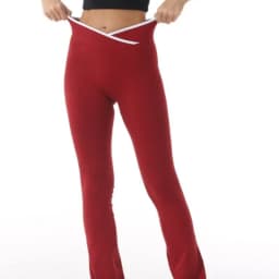Sporty Flared Yoga Pants Women Color Block Cross Waist Bootcut Leggings Butt Lifting Tummy Control Workout Fitness Leggings