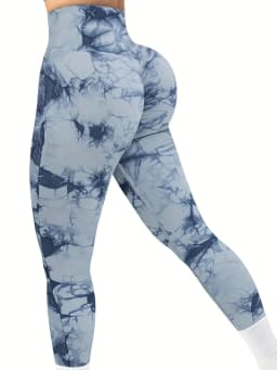 Tie Dye Seamless High Waisted Workout Leggings For Women Scrunch Butt Lifting Yoga Gym Athletic Pants