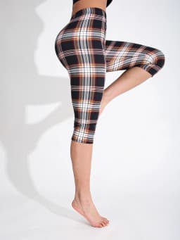 Women Minimalist Checkered Leggings Sports Yoga Pants Vacation Travel Outdoor Camping Cycling Tights Unique Trendy Capri Pants