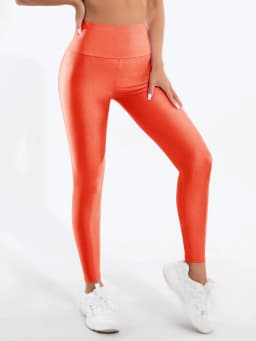 Spring And Summer New Orange Nine Point Pants Women High Waist Elastic Solid Color Slimming Exercise Yoga Tight Leggings Women