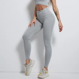 Women Knitted Striped Leggings High Waist Athletic Yoga Workout Fitness Ribbed Gym Tights Elastic Sportwear Drop Shipping