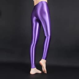 New Purple Gloss Tight Nine-point Pants Women Fashion Solid Color High Stretch Leggings Slim Body Lift Hip Pencil Pants Women