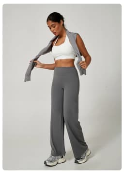 Loose Yoga Pants Women's High Waist Hip Lifting Gym Workout Wide Leg Leggings Pilates Running Straight Sports Spring Trousers